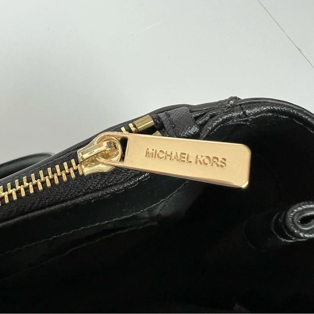 MICHAEL KORS Women’s Leather Satchel/Handbag Purse Black Double Straps